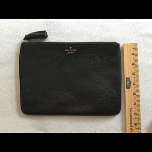 Kate Spade black leather clutch or tech bag